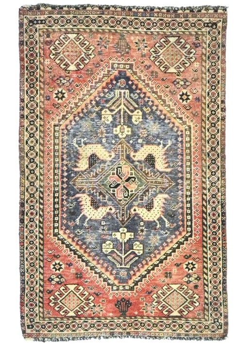 Antique Muted Tribal 2'5X4 Distressed Vintage Oriental Rug