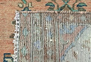 Antique Muted Coral Tribal 3X9'5 Distressed Vintage Oriental Runner Rug