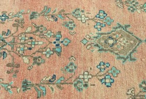 Antique Muted Coral Tribal 3X9'5 Distressed Vintage Oriental Runner Rug
