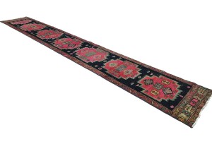 Antique Muted Tribal 2X13 Distressed Vintage Oriental Runner Rug