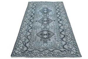 Antique Muted Gray Tribal 3'6X6'3 Distressed Vintage Oriental Rug Rug