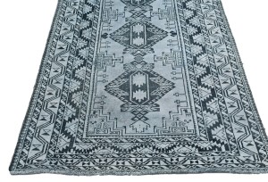 Antique Muted Gray Tribal 3'6X6'3 Distressed Vintage Oriental Rug Rug