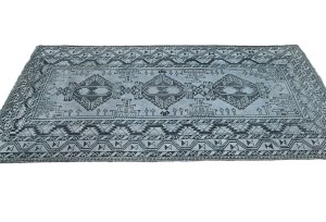 Antique Muted Gray Tribal 3'6X6'3 Distressed Vintage Oriental Rug Rug
