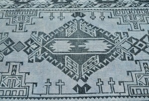 Antique Muted Gray Tribal 3'6X6'3 Distressed Vintage Oriental Rug Rug
