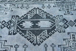 Antique Muted Gray Tribal 3'6X6'3 Distressed Vintage Oriental Rug Rug