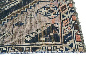 Antique Muted Tribal 4X9 Distressed Vintage Oriental Runner Rug