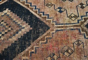 Antique Muted Tribal 4X9 Distressed Vintage Oriental Runner Rug