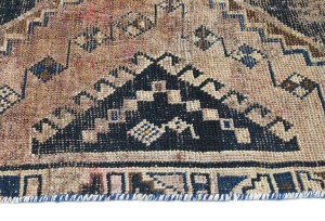 Antique Muted Tribal 4X9 Distressed Vintage Oriental Runner Rug
