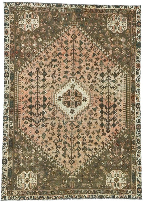 Antique Muted Tribal 6X8'5 Distressed Vintage Oriental Rug