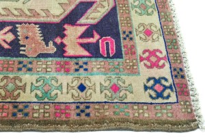 Antique Muted Tribal 4'6X9'8 Distressed Vintage Oriental Rug