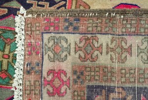 Antique Muted Tribal 4'6X9'8 Distressed Vintage Oriental Rug