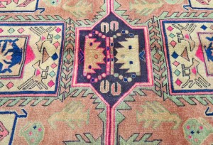 Antique Muted Tribal 4'6X9'8 Distressed Vintage Oriental Rug