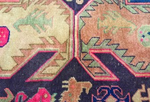 Antique Muted Tribal 4'6X9'8 Distressed Vintage Oriental Rug