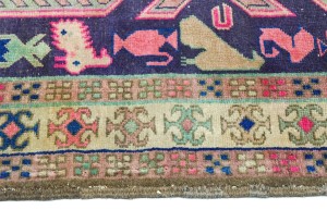Antique Muted Tribal 4'6X9'8 Distressed Vintage Oriental Rug