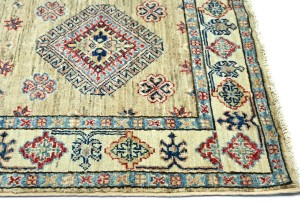 Beige Tribal Geometric 2'7X9'6 Kazak Pakistan Oriental Runner Rug