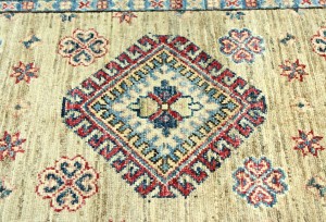 Beige Tribal Geometric 2'7X9'6 Kazak Pakistan Oriental Runner Rug