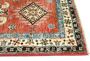 Rusty Red Tribal Geometric 2'6X6'6 Kazak Pakistan Oriental Runner Rug