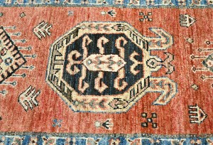 Rusty Red Tribal Geometric 2'6X6'6 Kazak Pakistan Oriental Runner Rug