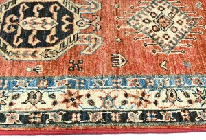 Rusty Red Tribal Geometric 2'6X6'6 Kazak Pakistan Oriental Runner Rug