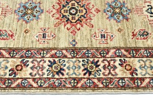 Khaki Tribal Geometric 2'5X7 Kazak Pakistan Oriental Runner Rug