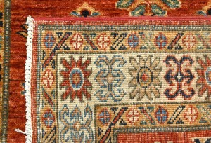 Orange-red Tribal Geometric 3X8 Kazak Pakistan Oriental Runner Rug