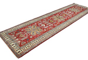 Red Tribal Geometric 3X10 Kazak Pakistan Oriental Runner Rug