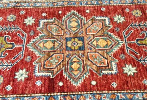 Red Tribal Geometric 3X10 Kazak Pakistan Oriental Runner Rug
