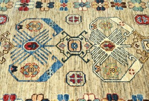 Beige Tribal Geometric 4X6 Kazak Pakistan Oriental Rug