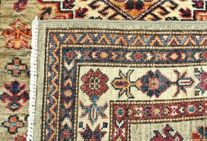 Beige Tribal Geometric 3X4 Kazak Pakistan Oriental Rug