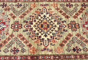 Beige Tribal Geometric 3X4 Kazak Pakistan Oriental Rug