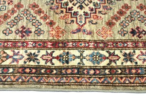Beige Tribal Geometric 3X4 Kazak Pakistan Oriental Rug
