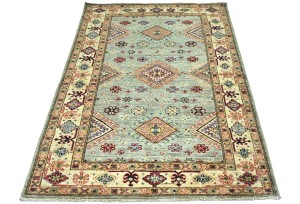 Gray Tribal Geometric 3X5 Kazak Pakistan Oriental Rug