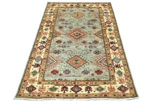 Gray Tribal Geometric 3X5 Kazak Pakistan Oriental Rug