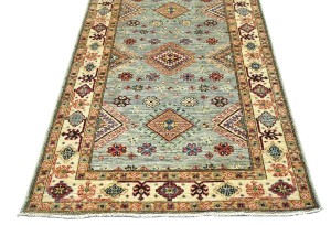 Gray Tribal Geometric 3X5 Kazak Pakistan Oriental Rug