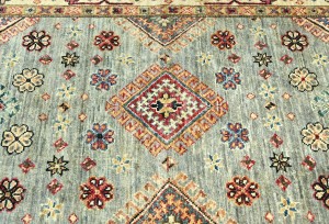 Gray Tribal Geometric 3X5 Kazak Pakistan Oriental Rug