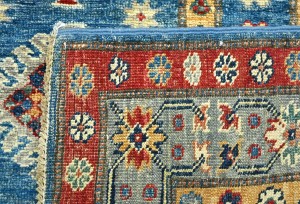 Blue Tribal Geometric 3X5 Kazak Pakistan Oriental Rug