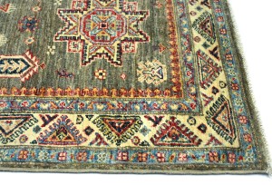 Muted Orange Tribal Geometric 3X5 Kazak Pakistan Oriental Rug