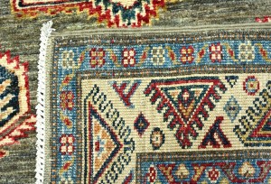 Muted Orange Tribal Geometric 3X5 Kazak Pakistan Oriental Rug