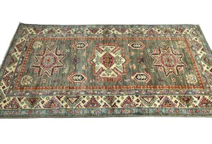 Muted Orange Tribal Geometric 3X5 Kazak Pakistan Oriental Rug