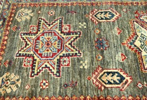 Muted Orange Tribal Geometric 3X5 Kazak Pakistan Oriental Rug