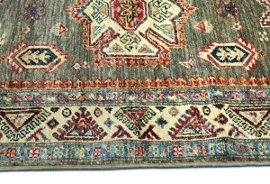 Muted Orange Tribal Geometric 3X5 Kazak Pakistan Oriental Rug