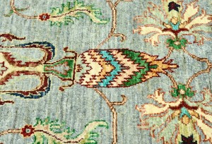 Light Gray Tribal Floral 5X7 Kazak Peshawar Oriental Rug