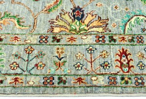 Light Gray Tribal Floral 5X7 Kazak Peshawar Oriental Rug