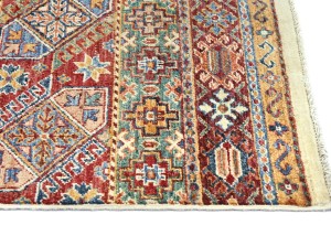 Cream Tribal Floral 3X10 Kazak Peshawar Oriental Runner Rug