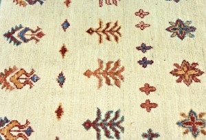 Cream Tribal Floral 3X10 Kazak Peshawar Oriental Runner Rug
