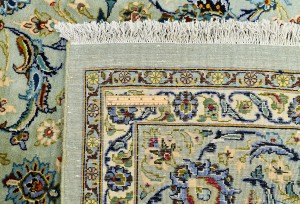 Vintage Sage Green Traditional 10X13 Kashan Persian Rug