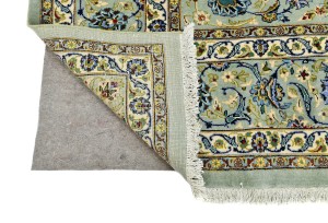 Vintage Sage Green Traditional 10X13 Kashan Persian Rug