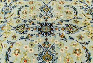 Vintage Sage Green Traditional 10X13 Kashan Persian Rug