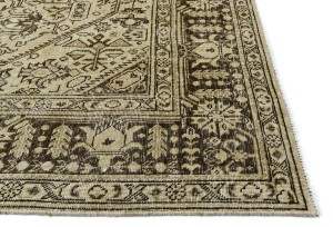 Muted Traditional Floral 6'5X9'3 Distressed Tabriz Persian Rug