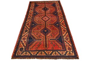 Vintage Tribal Red 4X8 Shiraz Persian Rug
